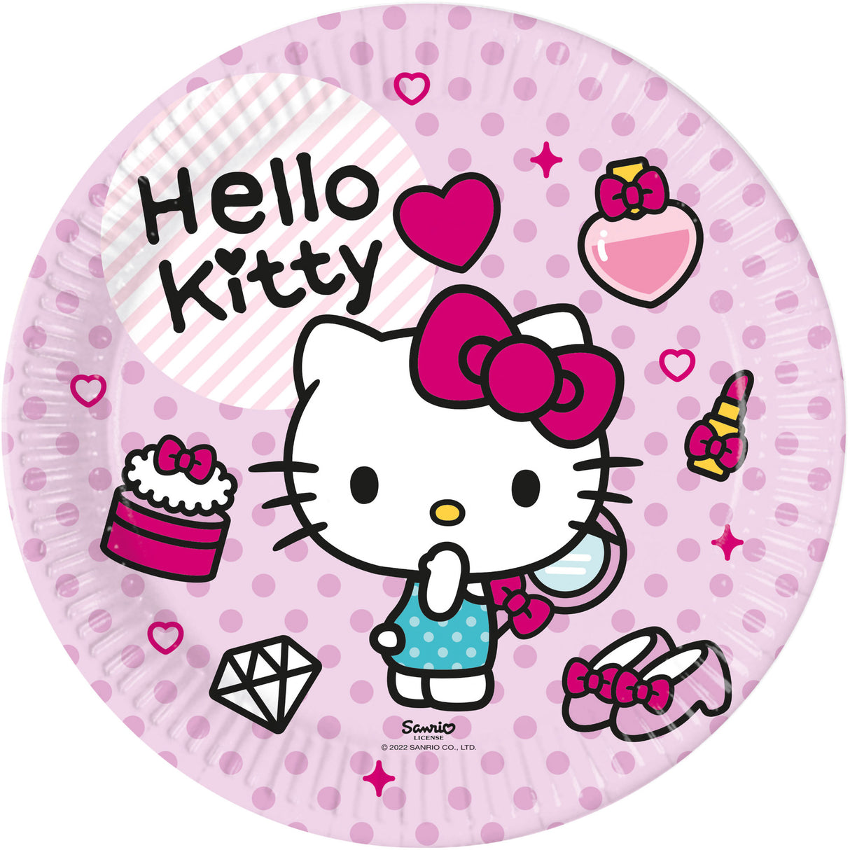 Hello Kitty suuri pahvilautanen 23 cm 8 kpl/pkt