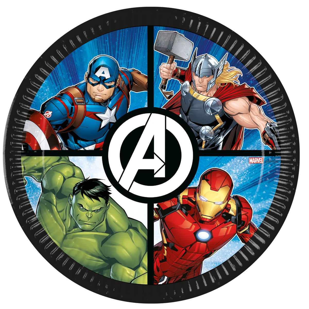 Avengers suuri pahvilautanen 23 cm 8 kpl/pkt