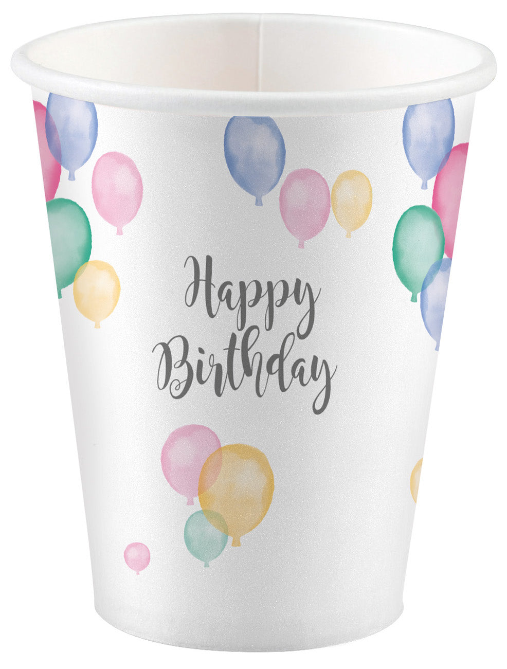 Happy Birthday ilmapallot pahvimuki 8 kpl/pkt