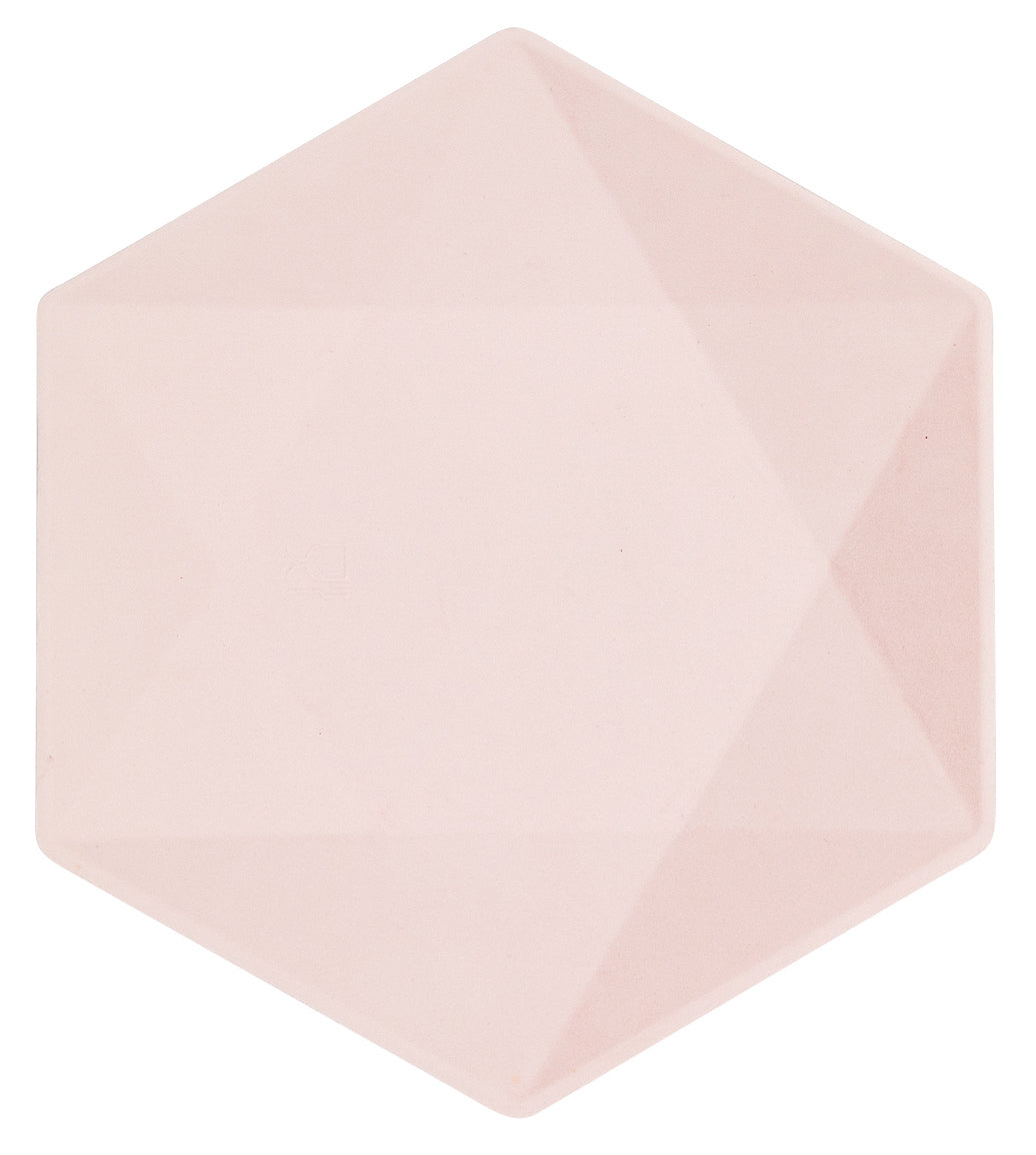 Vert Decor kuusikulmainen keskikokoinen lautanen vaaleanpunainen 6 kpl/pkt