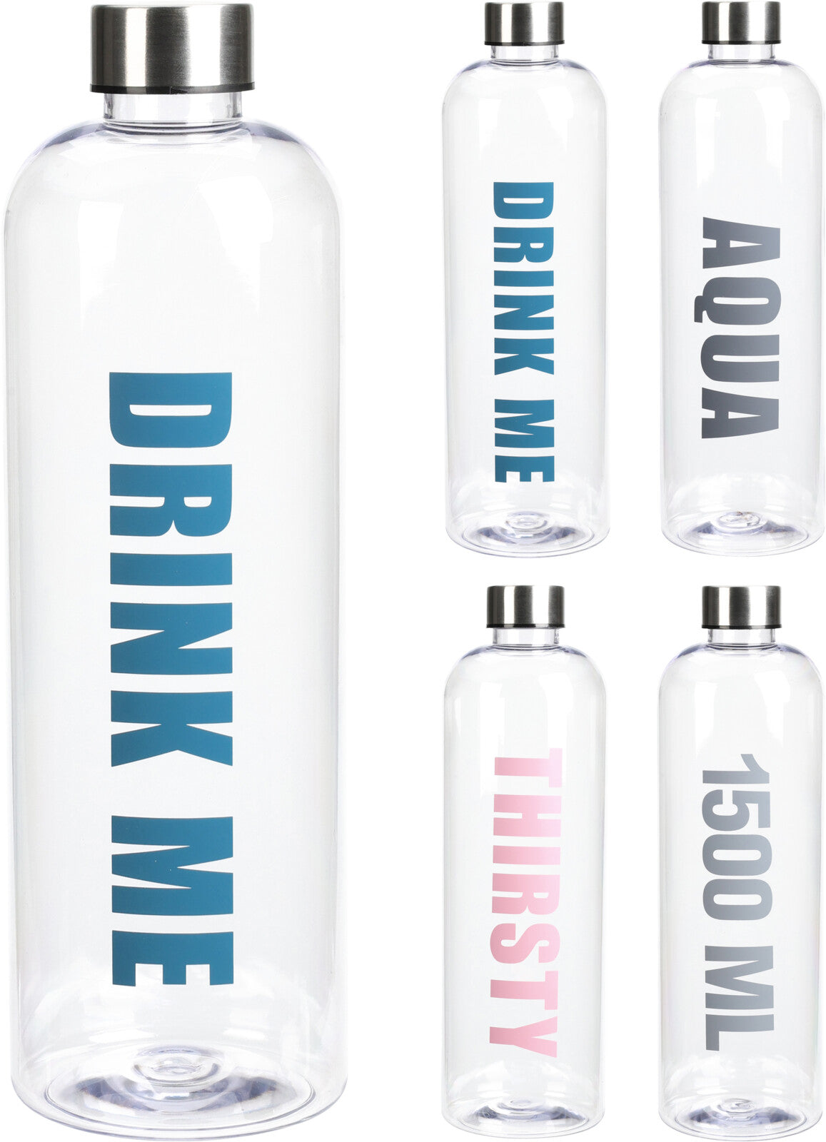 Juomapullo tekstillä 1500 ml, lajitelmatuote