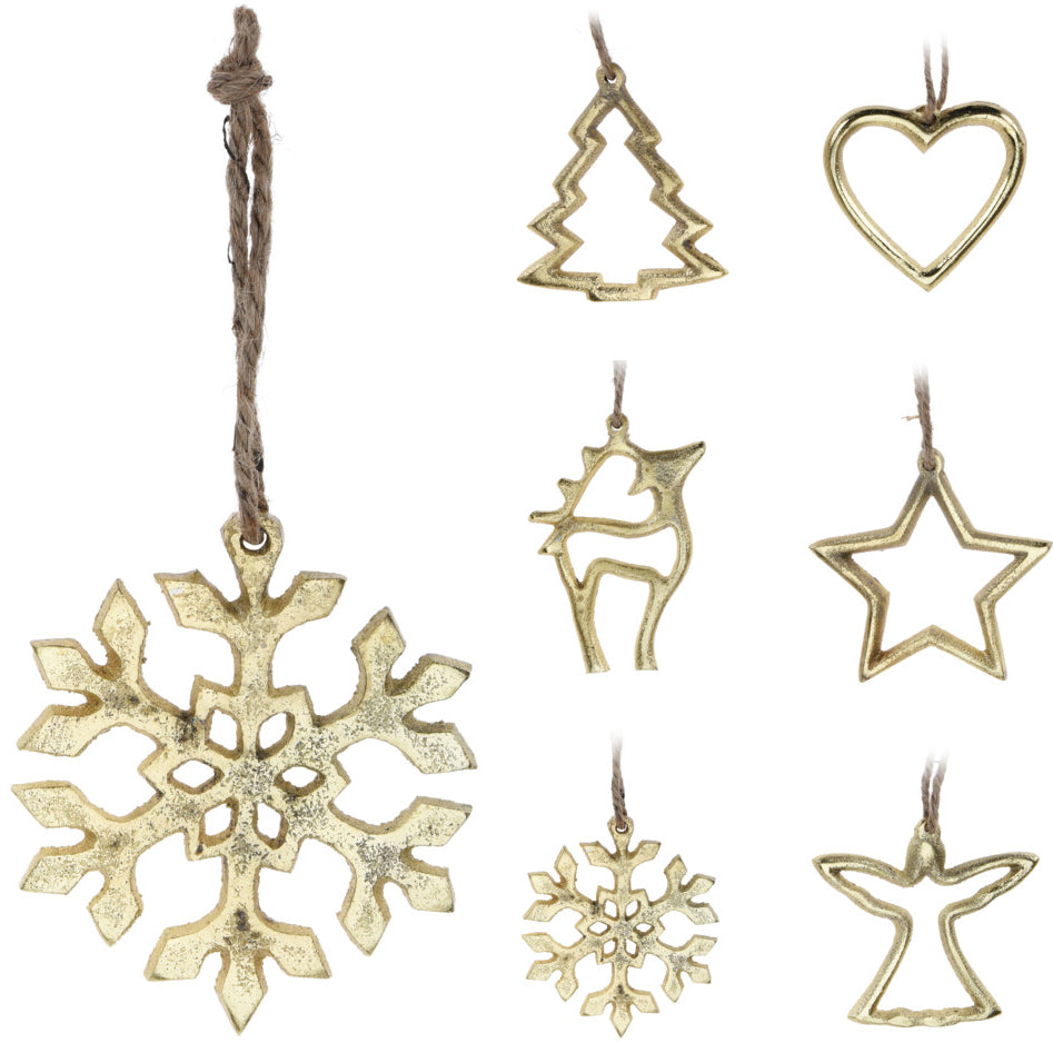 Ripustettava koriste jouluaiheet metallia 10 cm 1 kpl (6 eri mallivaihtoehtoa)