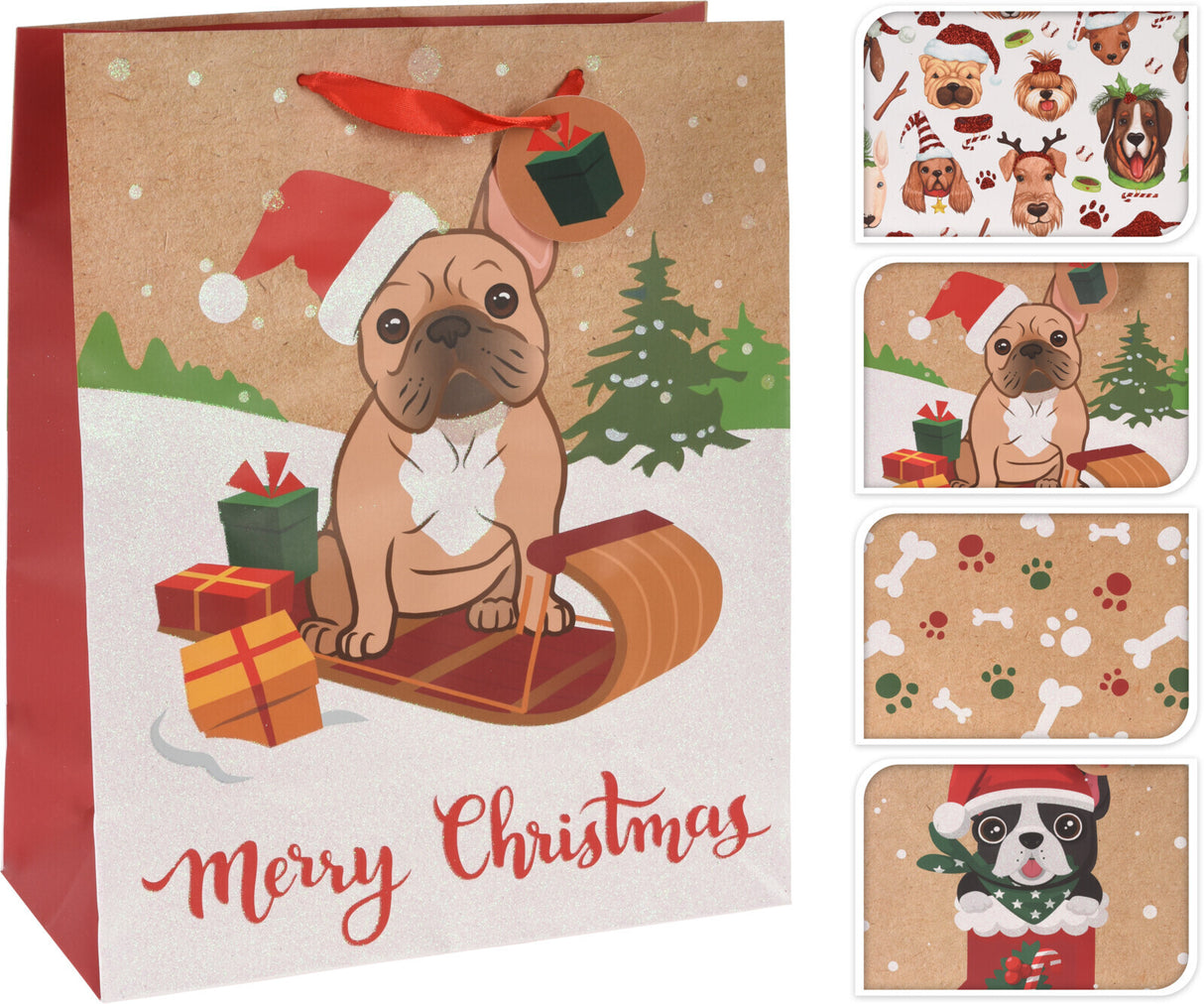 Lahjakassi joulu suuri 26 x 32 x 10 cm lajitelmatuote, 4 erilaista