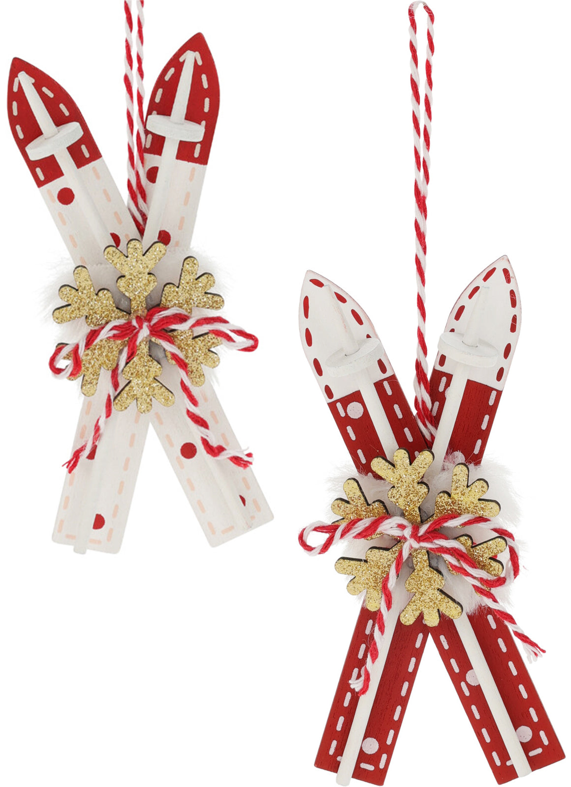 Ripustettava joulukoriste sukset 1kpl, lajitelma 2 erilaista