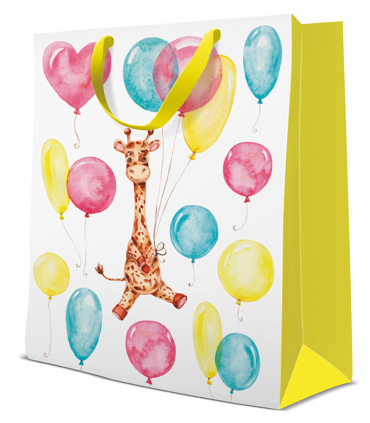 Lahjakassi kirahvi ja ilmapallot L 26 x 33 x 13 cm 1 kpl/pkt