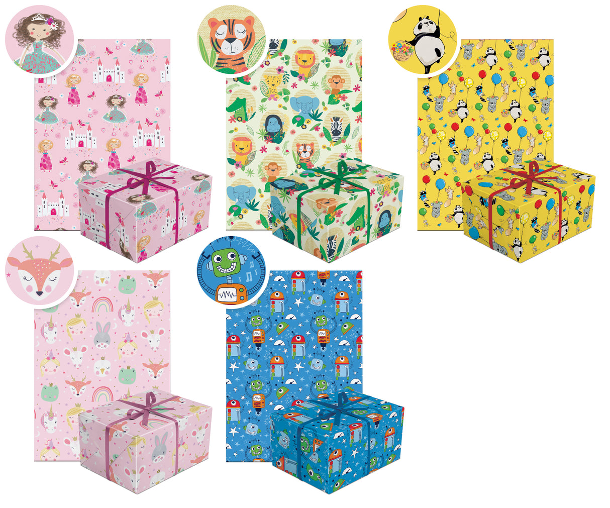 Lahjapaperi 70 x 200 cm 1 rll (5 erilaista vaihtoehtoa)