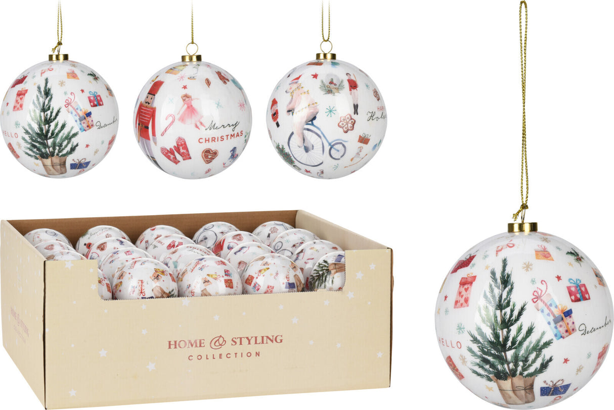 Joulukuusenkoristepallo 7 cm lajitelmatuote, 3 erilaista