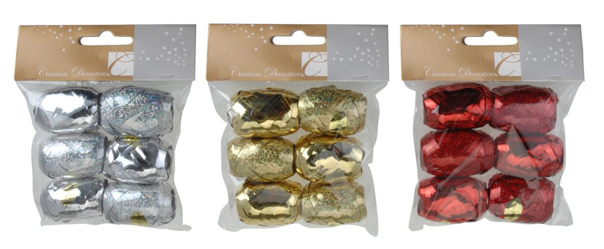 Lahjanauhaa paketointiin 6 kpl/pkt, lajitelma 3 eri väriä