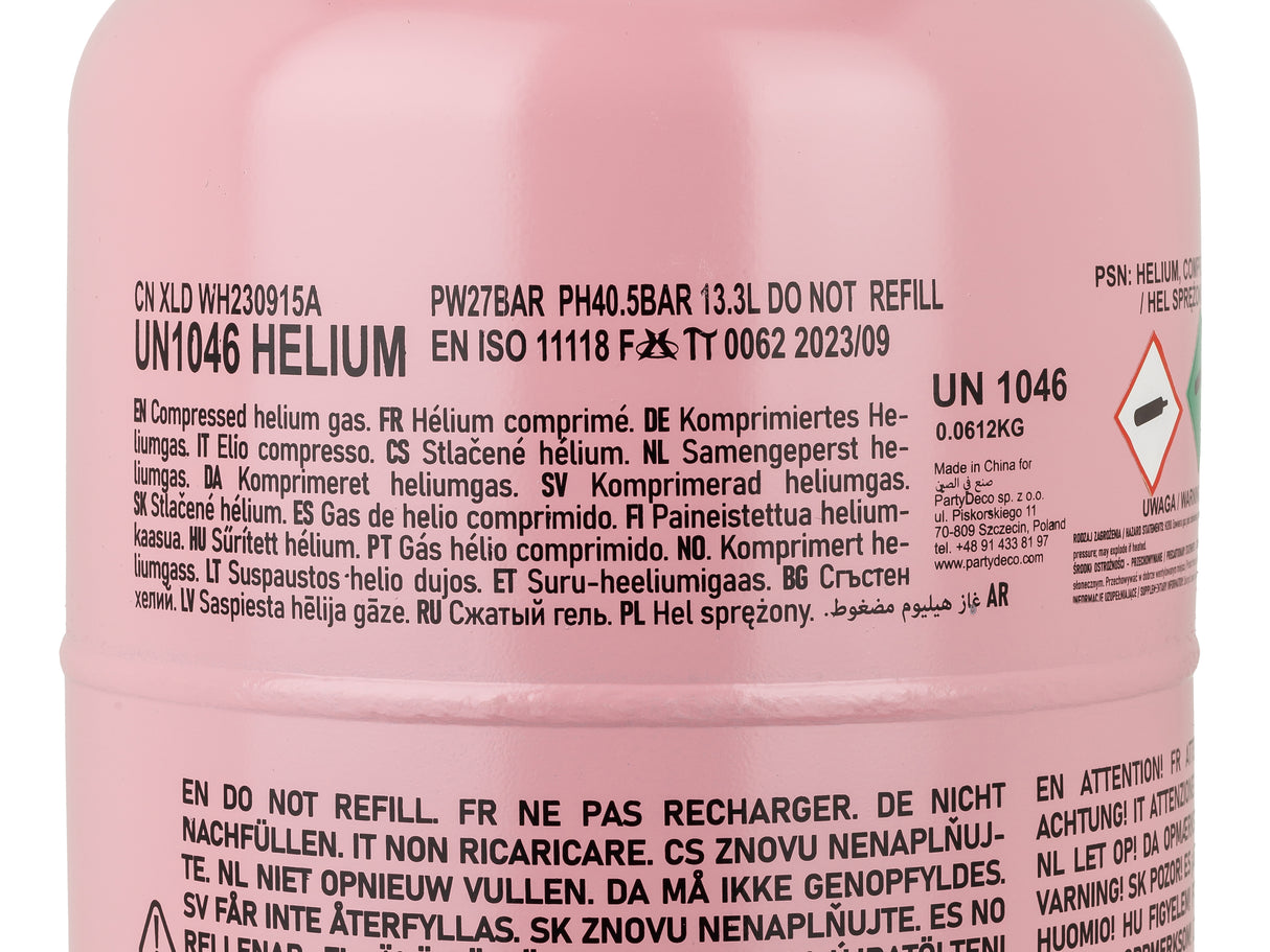 Helium kotipakkaus ilmapallojen täyttöön L