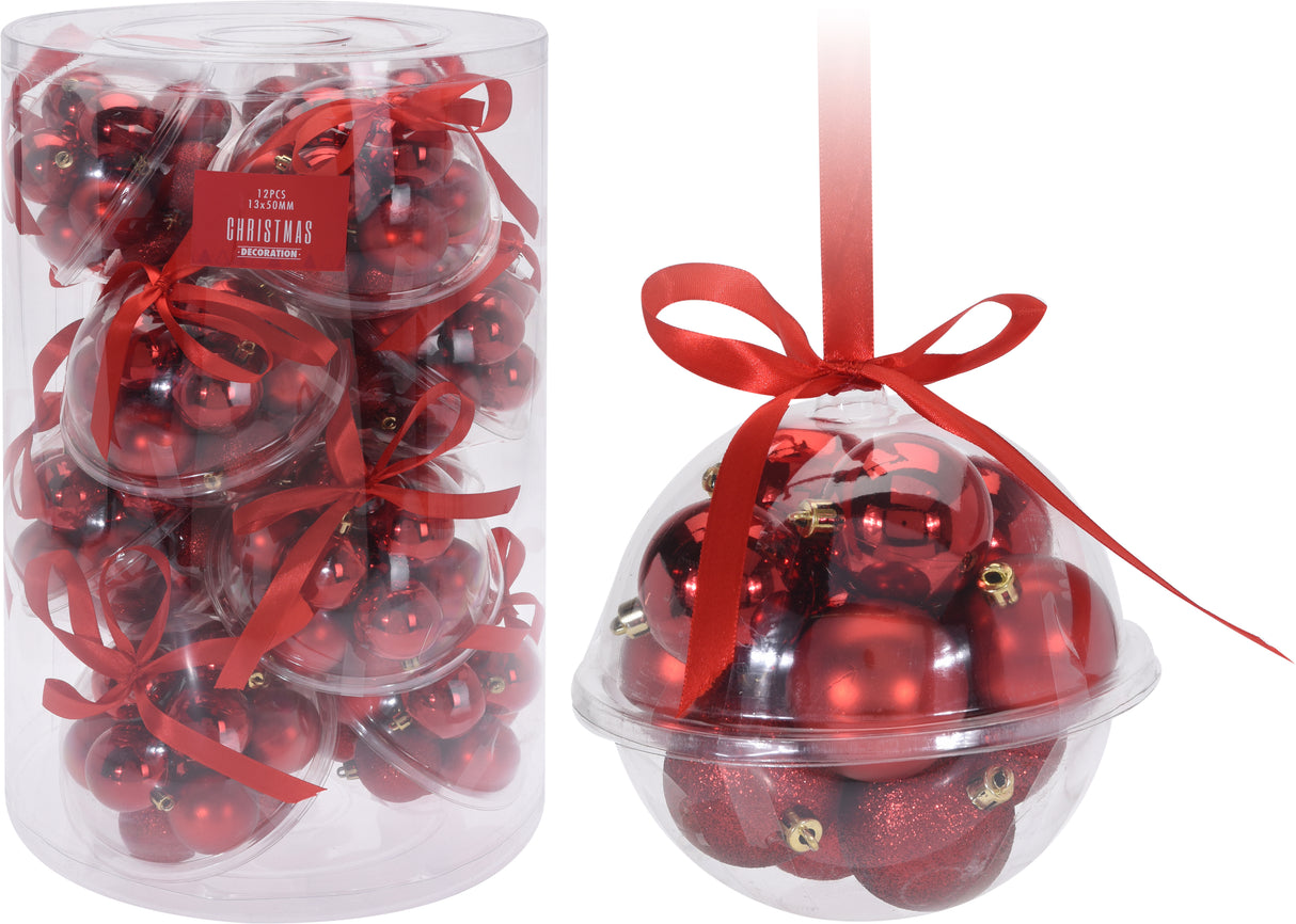 Joulukuusenpallot punaiset 13 kpl/pkt
