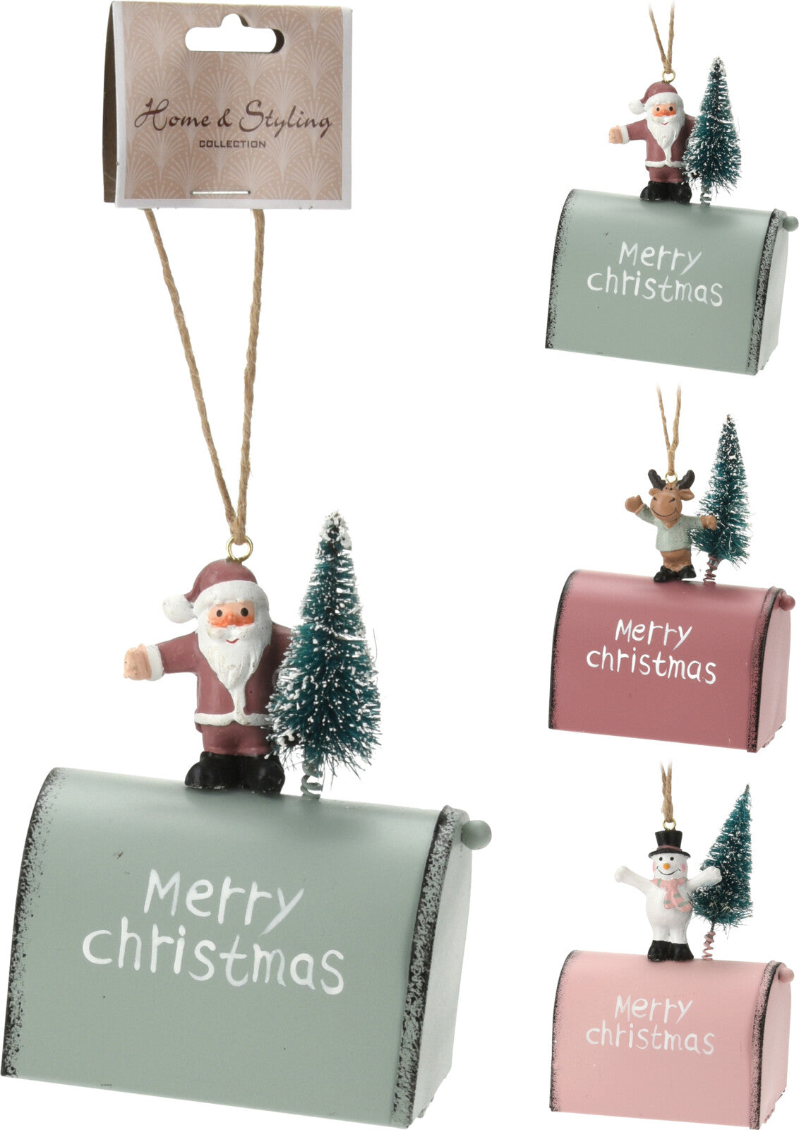 Ripustettava joulukoriste postilaatikko 1 kpl, lajitelma 3 eri vaihtoehtoa