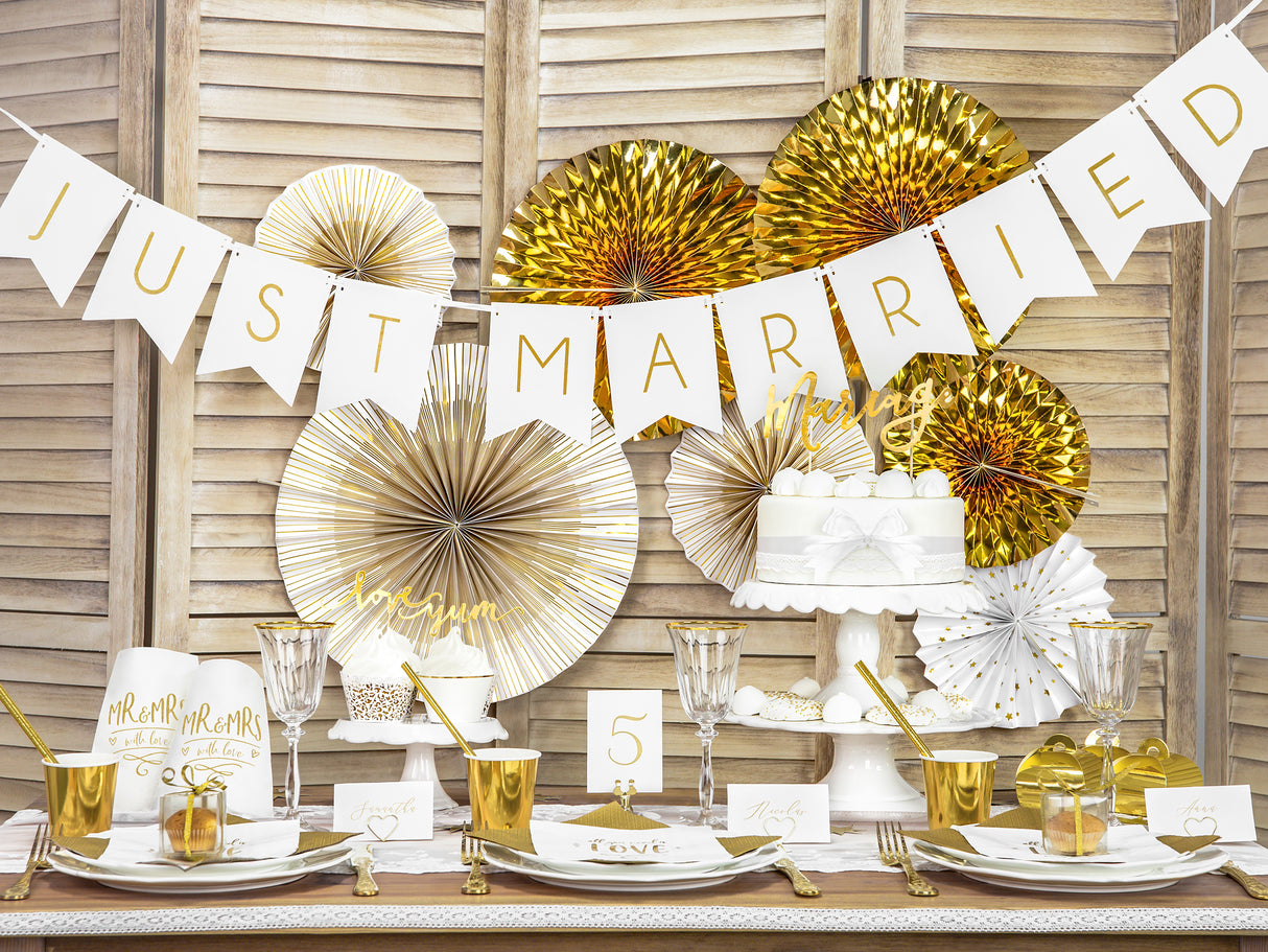 Viirinauha Just married valkoinen 15 x 155 cm