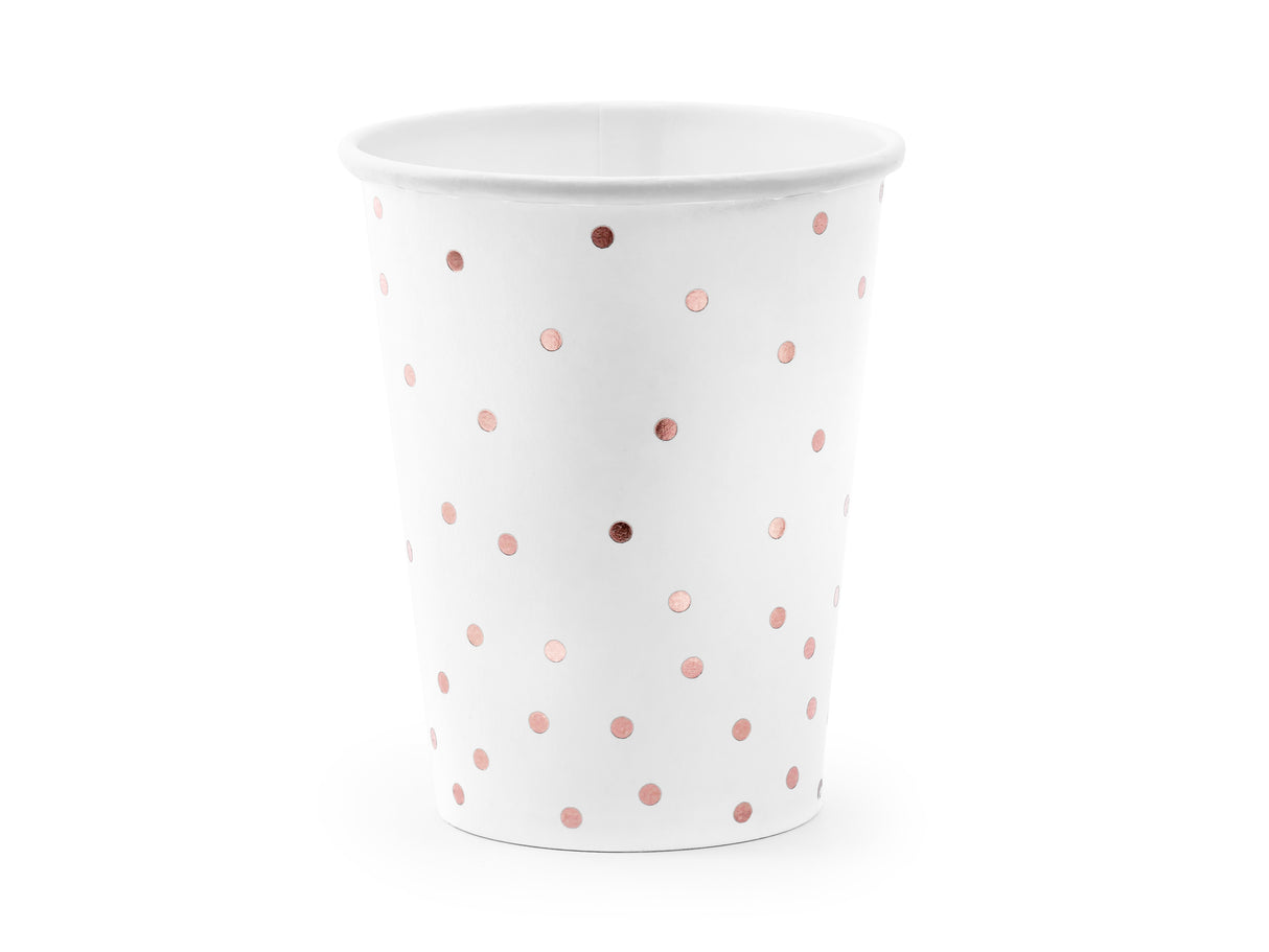 Pahvimuki 260 ml valkoinen pilkuilla 6 kpl/pkt
