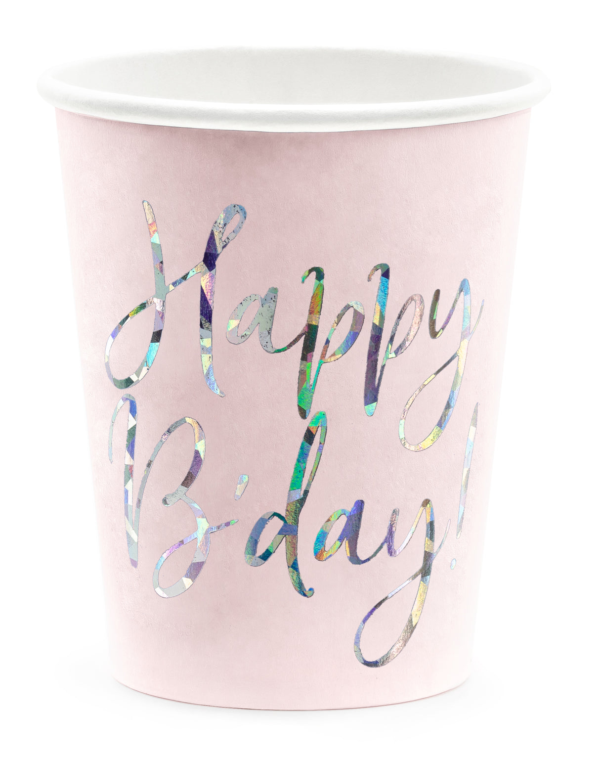 Happy Birthday pahvimuki vaaleanpunainen 6 kpl/pkt