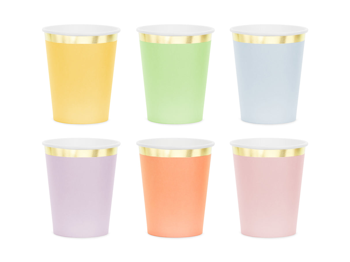 Pastelli pahvimuki värilajitelma, 6 kpl/pkt