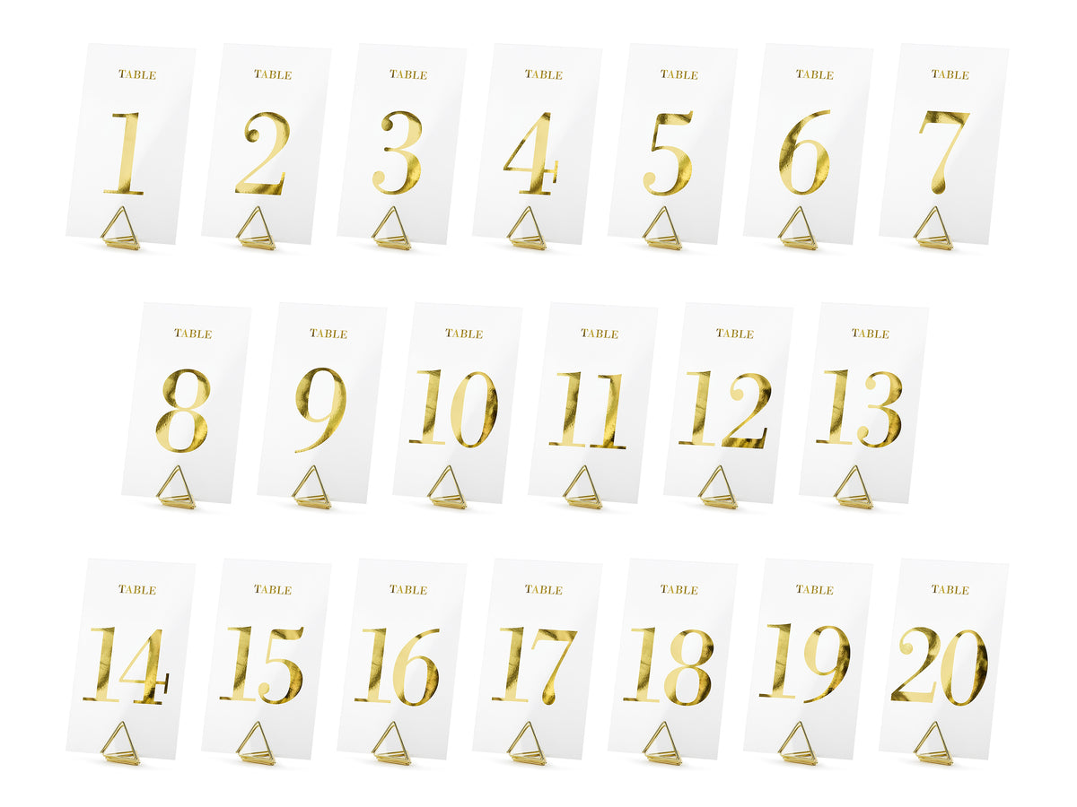 Pöytänumerokortit 1-20