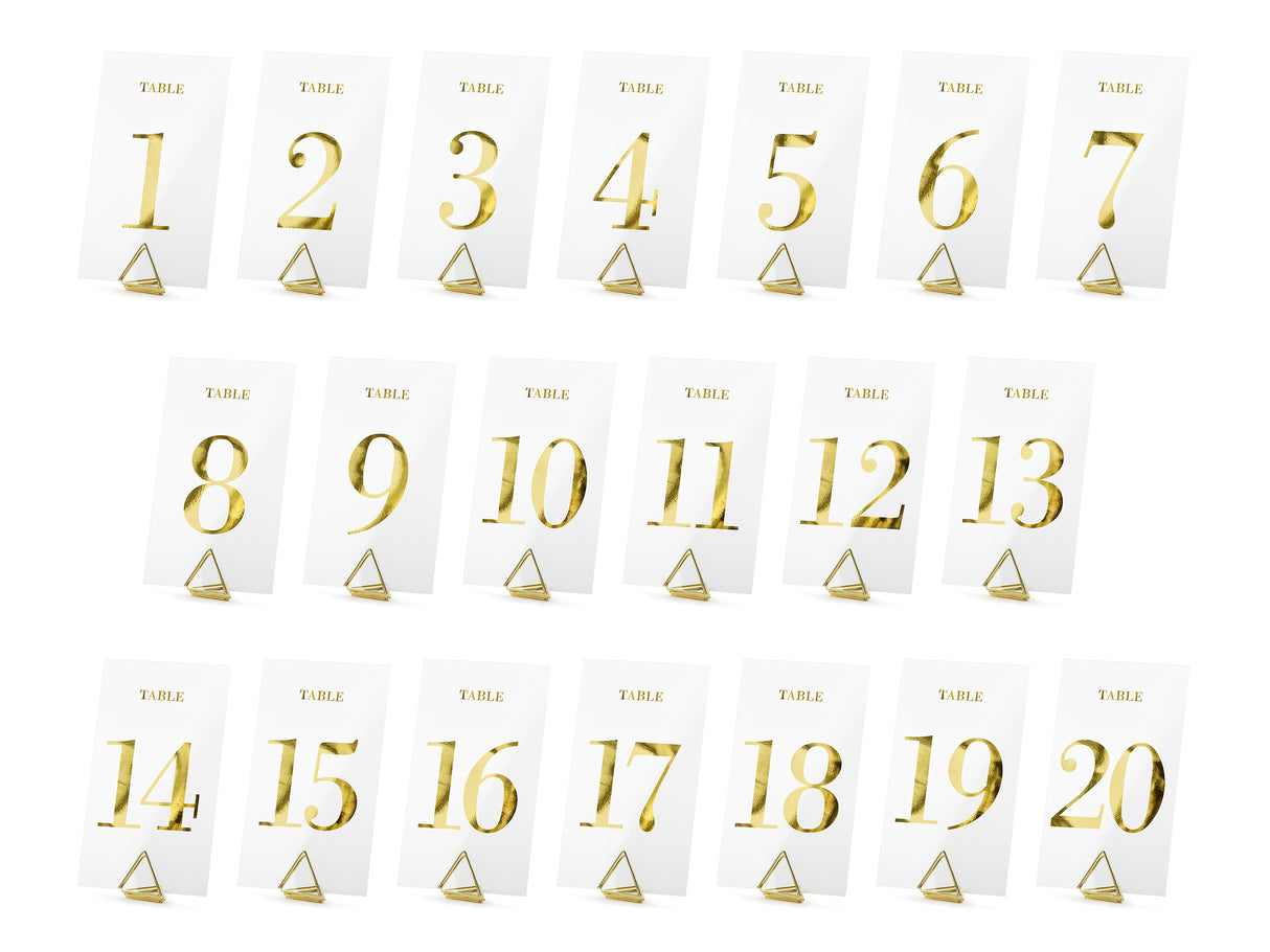 Pöytänumerokortit 1-20
