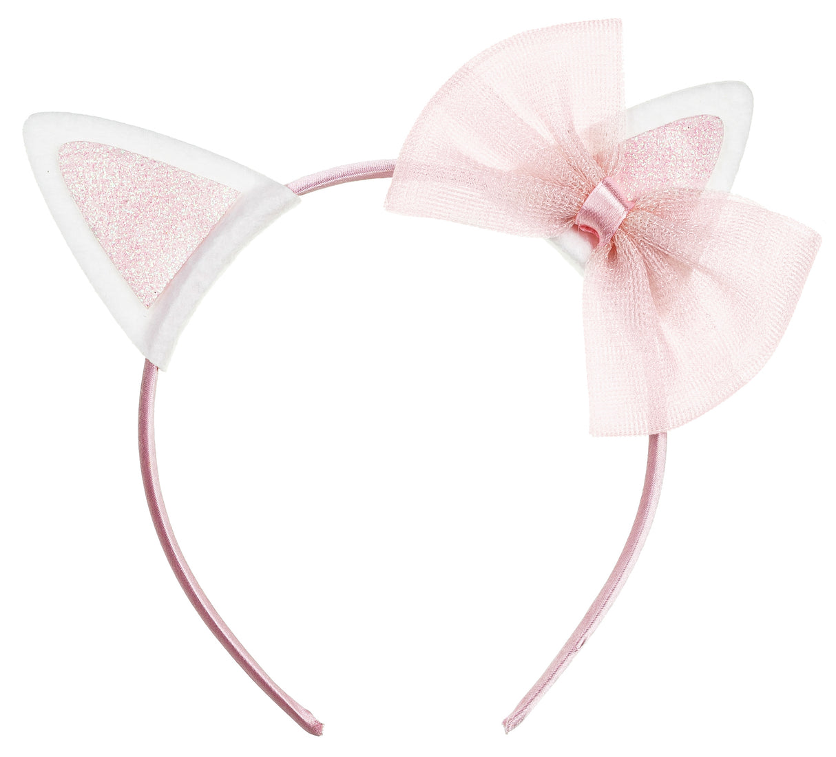 Panta, kissan korvat vaaleanpunainen rusetilla