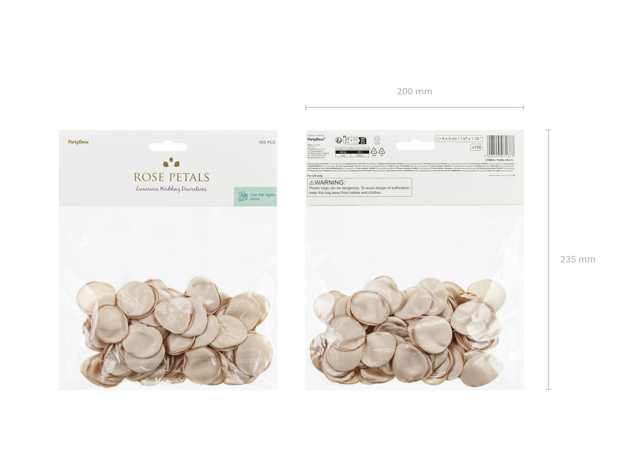 Ruusun terälehdet, beige 100 kpl/pss
