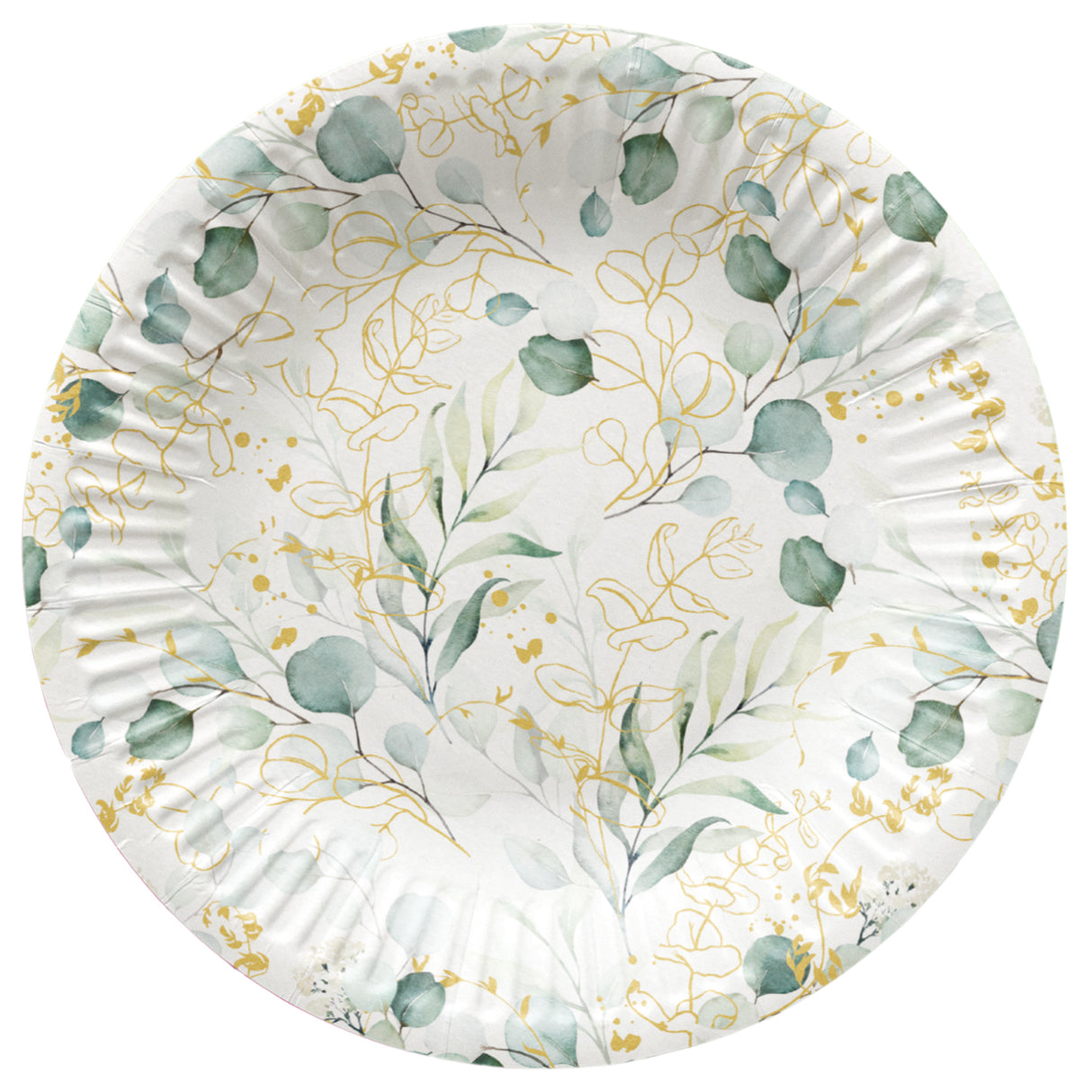 Pieni pahvilautanen 18 cm kultainen eukalyptus 8 kpl/pkt