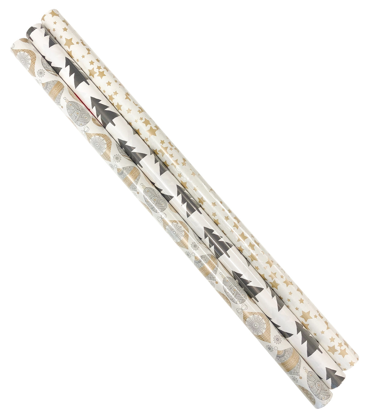 Lahjapaperi jouluaiheet 70 x 200 cm, 3 eri vaihtoehtoa kuusi, tähti, joulupallo