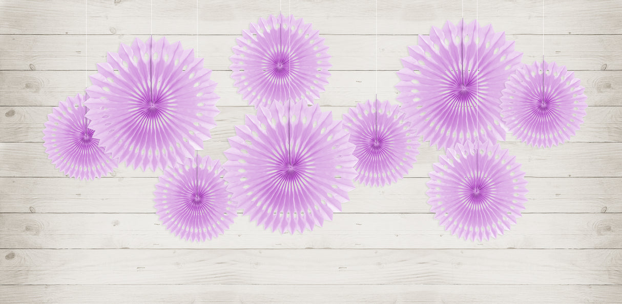 Paperiviuhkakoriste, liila 20-30 cm, 3 kpl/pkt