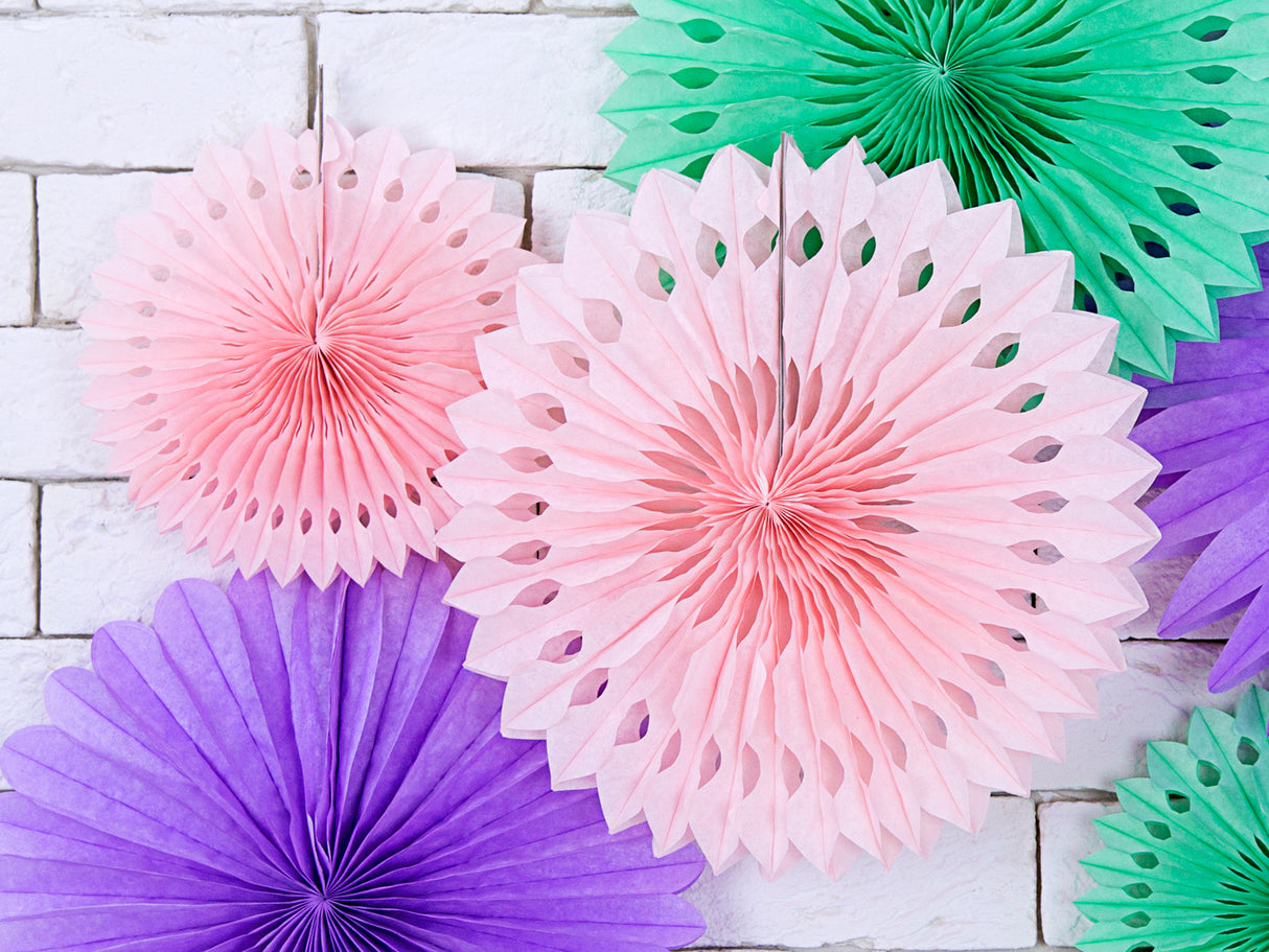 Paperiviuhkakoriste, vaaleanpunainen 20-30 cm, 3 kpl/pkt