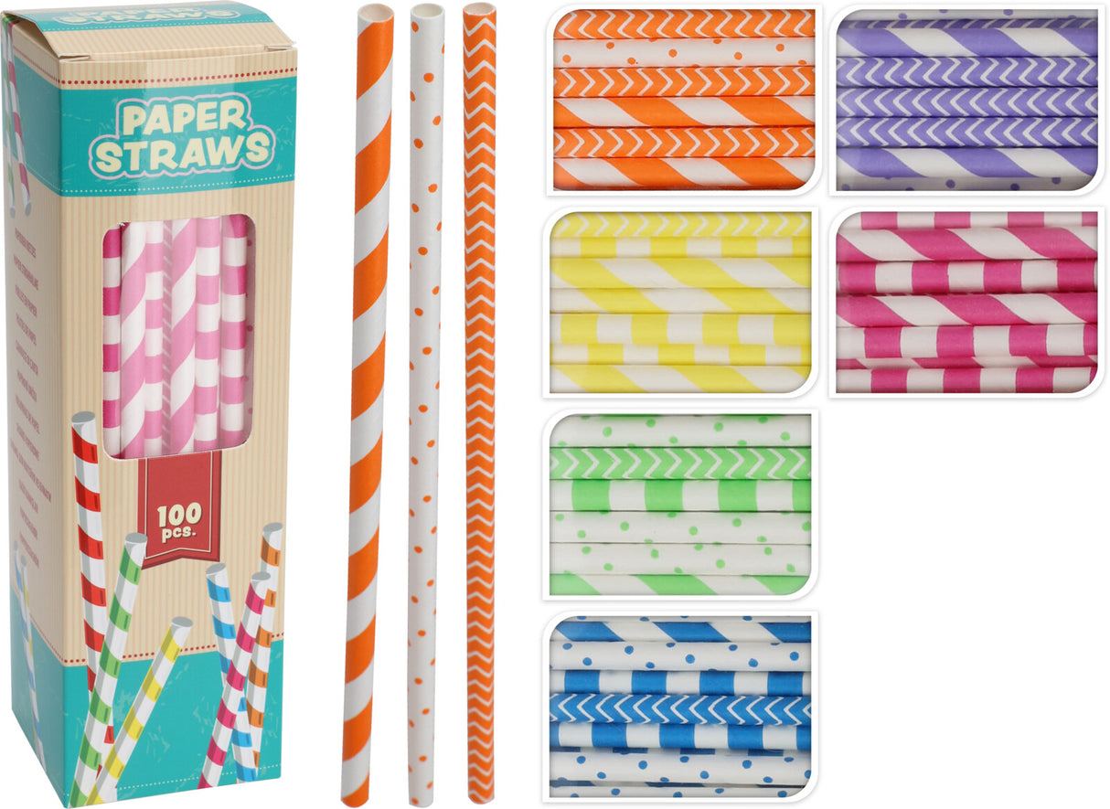 Pahvijuomapilli 100 kpl/pkt, värilajitelma