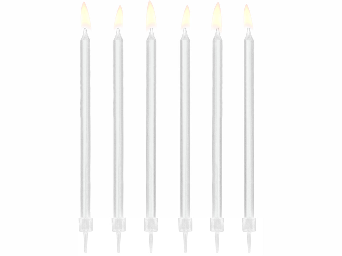 Kakkukynttilät ja pidikkeet 14 cm valkoinen 12 kpl/pkt