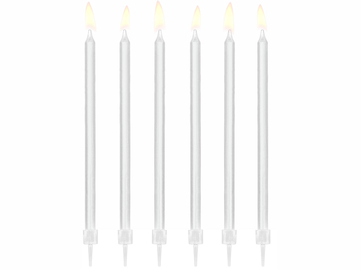 Kakkukynttilät ja pidikkeet 14 cm valkoinen 12 kpl/pkt