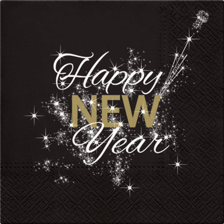 Happy New Year lautasliina 33 x 33 cm 20 kpl/pkt