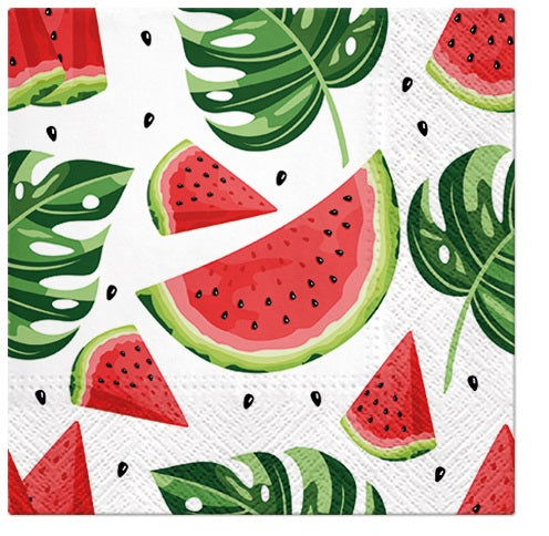 Vesimeloni suuri lautasliina 33 x 33 cm 20 kpl/pkt