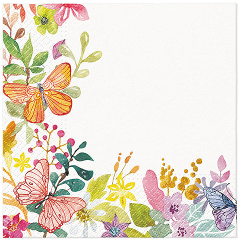 Vesivärikukat suuri lautasliina 33 x 33 cm 20 kpl/pkt