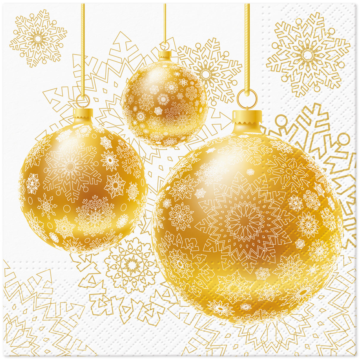 Suuri lautasliina 33 x 33 cm kultaiset joulupallot 20 kpl/pkt