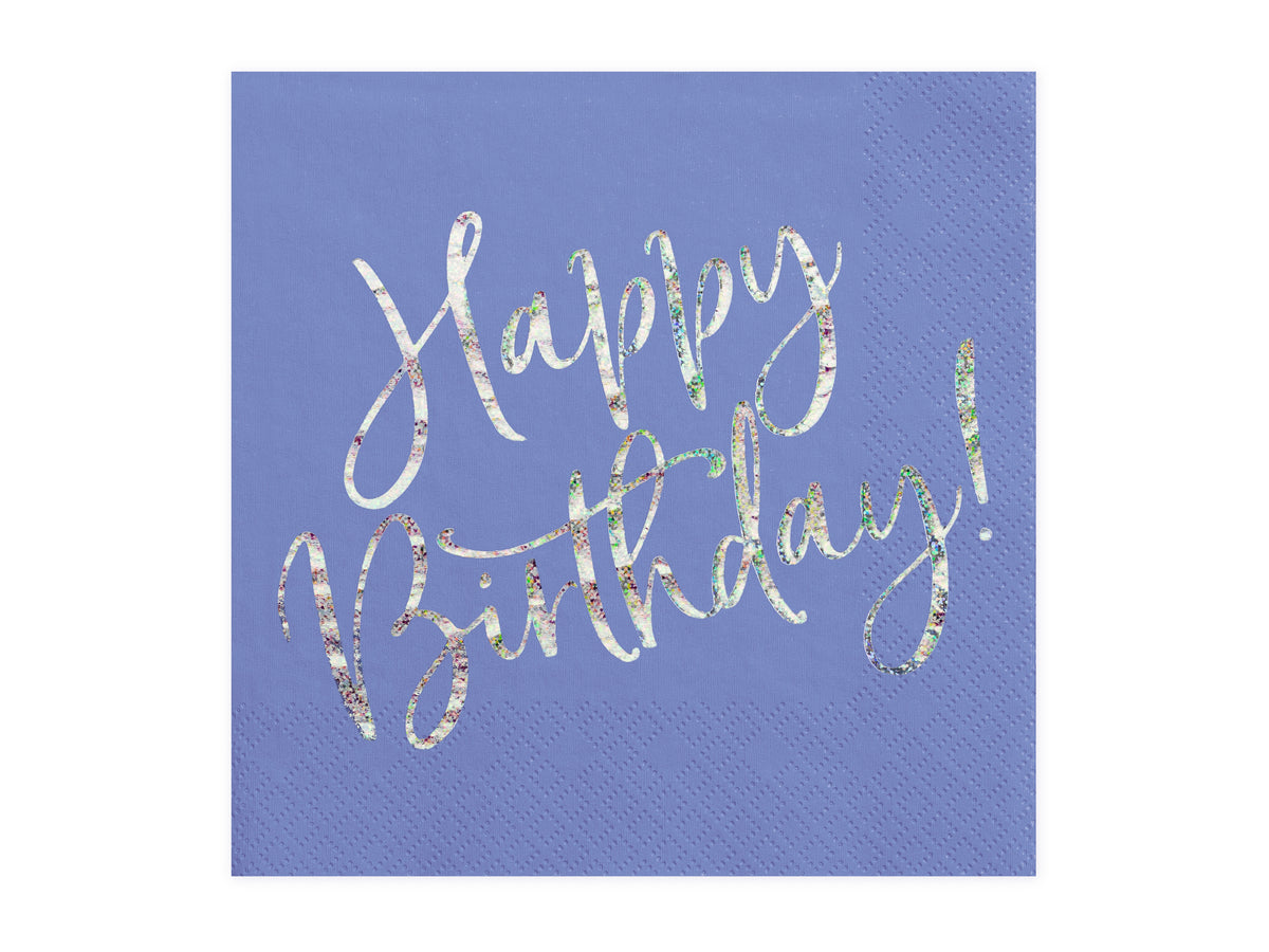 Happy Birthday suuri lautasliina, sininen 20 kpl/pkt