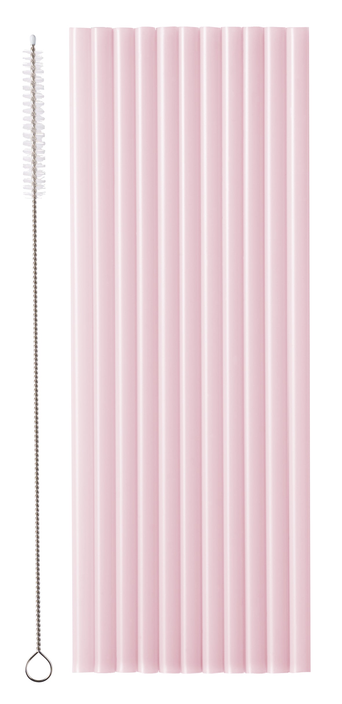 Muovipilli uudelleenkäytettävä puhdistusharjalla 23 cm v.punainen 12 kpl/pkt