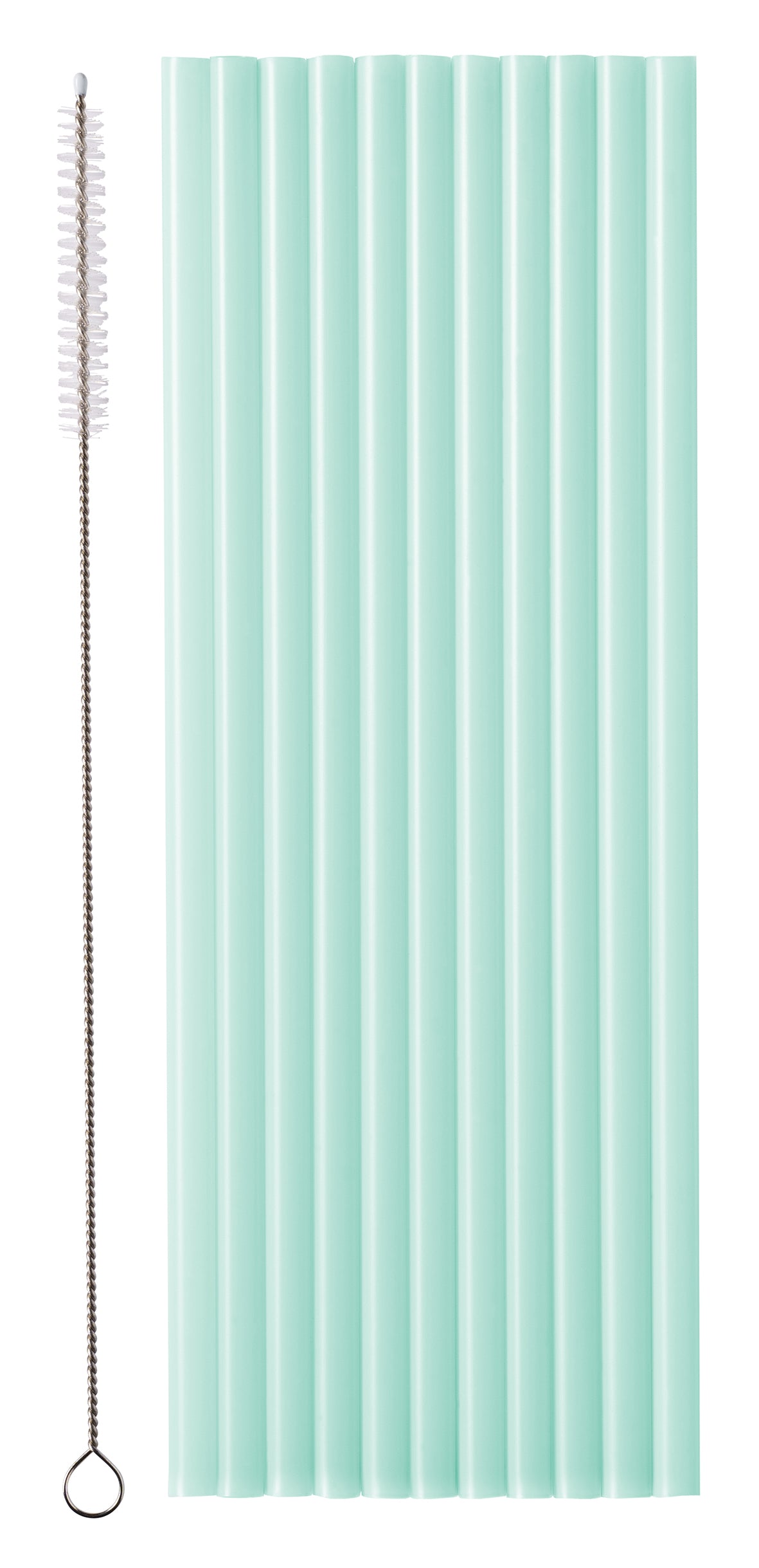 Muovipilli uudelleenkäytettävä puhdistusharjalla 23 cm vihreä 12 kpl/pkt