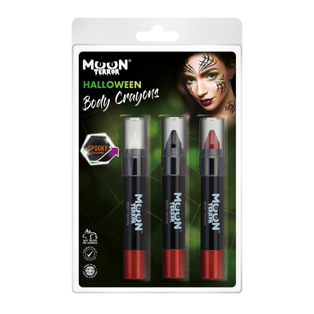 Moon Terror kasvovärikynä valkoinen, musta ja punainen 3 x 3,5 g