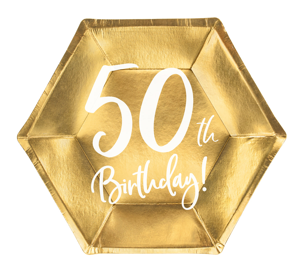 Happy Birthday 50 pahvilautanen korkeakiiltokulta 6 kpl/pkt