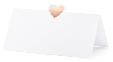 Paikkakortti ruusukullanvärinen sydän 10 kpl/pkt