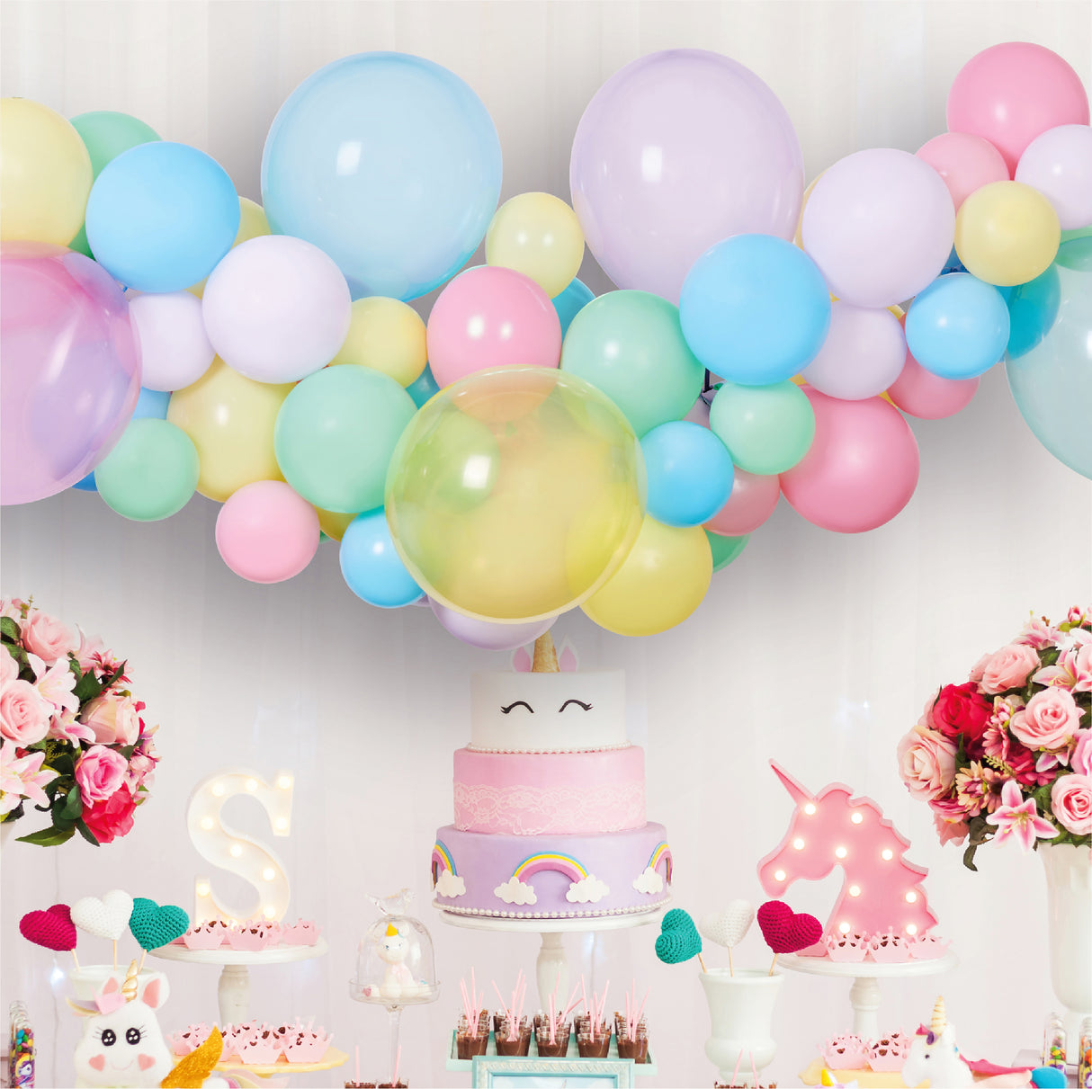 DIY Ilmapallokaari pastellivärit