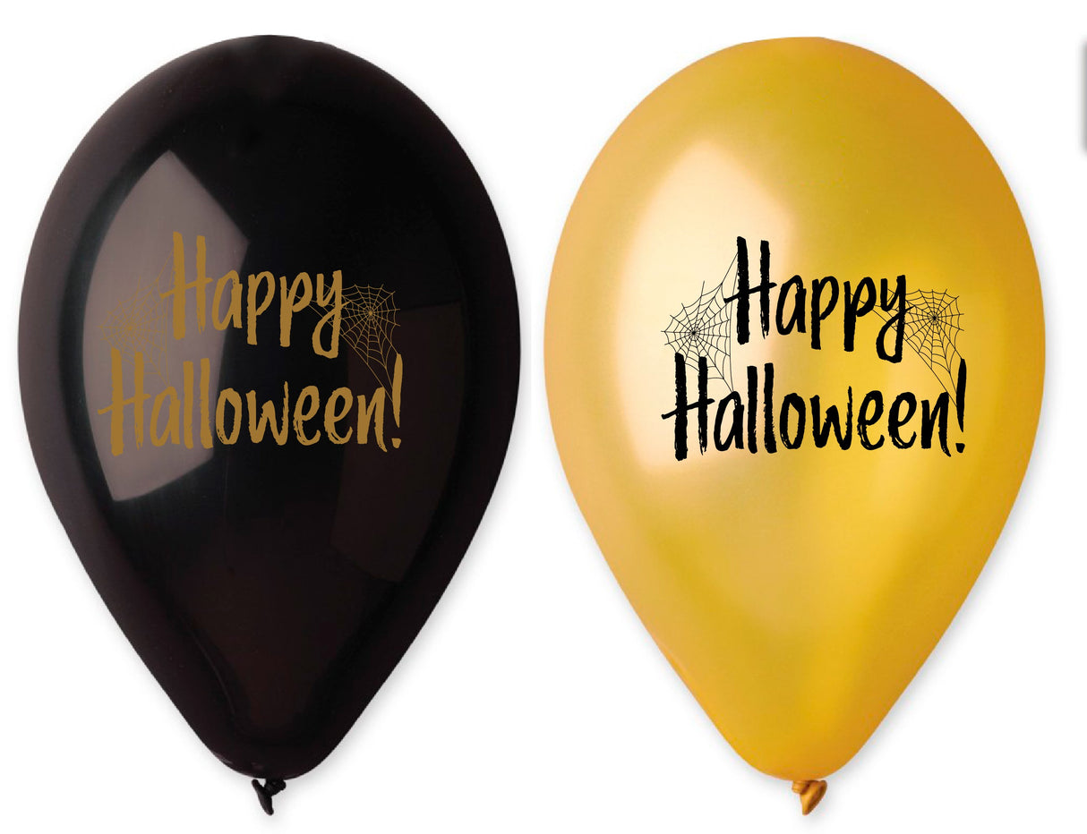 Ilmapallo Happy Halloween musta ja kulta 30 cm 5 kpl/pss