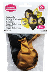 Ilmapallo Happy Halloween musta ja kulta 30 cm 5 kpl/pss