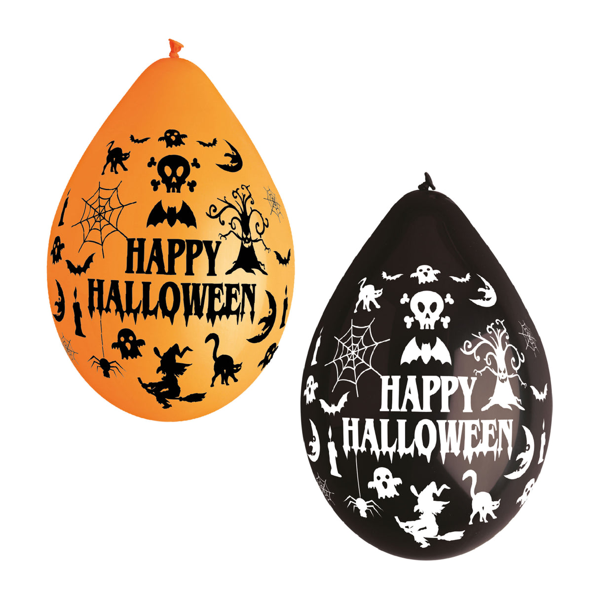 Ilmapallo Happy Halloween 30 cm oranssi ja musta 5 kpl/pss