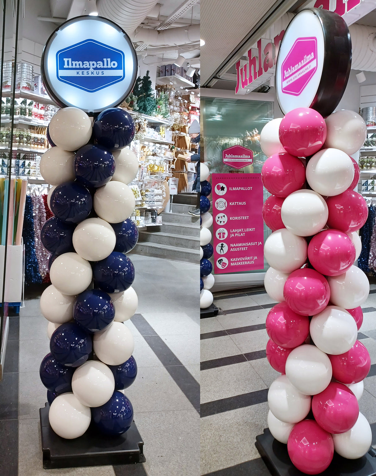 Ilmapallopylväs kestopalloin