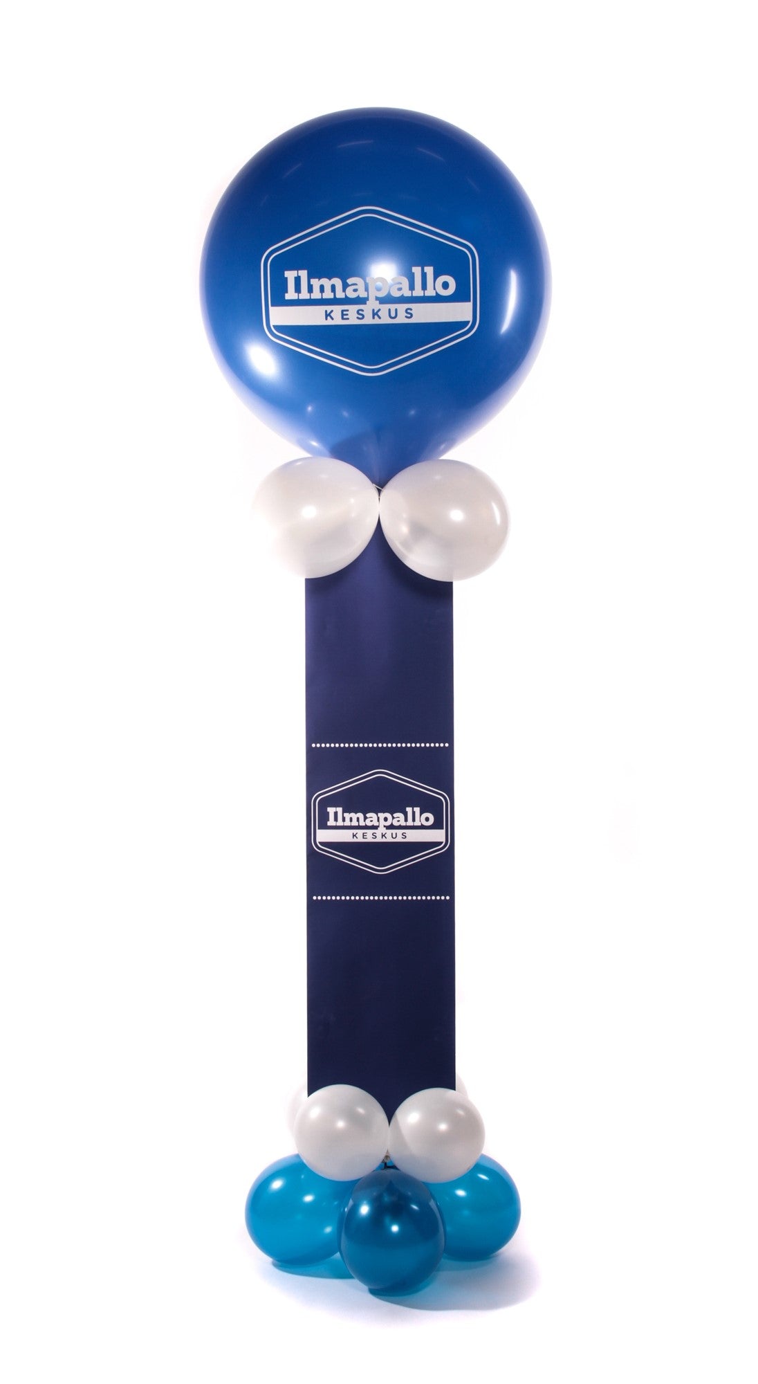 Jättipallo banderollilla, korkeus noin 3 m