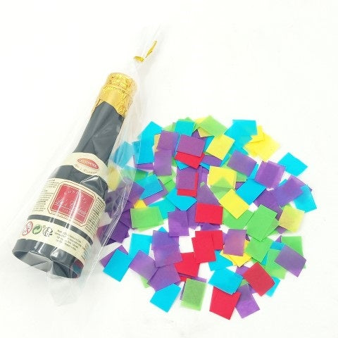 Konfettisade kuohuviinipullo