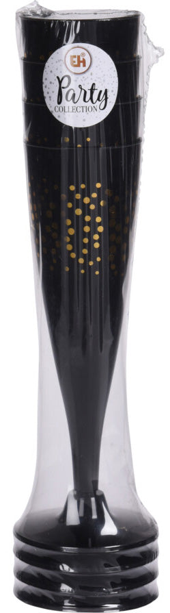 Party shampanjalasi konepestävä musta 4 kpl/pkt (lajitelmatuote 2 erilaista)
