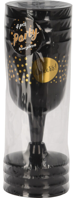 Viinilasi musta kulta konepestävä 170 ml 4 kpl/pkt, lajitelmatuote 2 erilaista