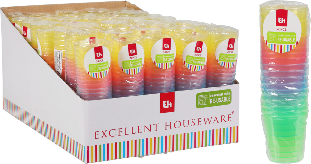 Shottilasi konepestävä 20 kpl/pkt, värilajitelma